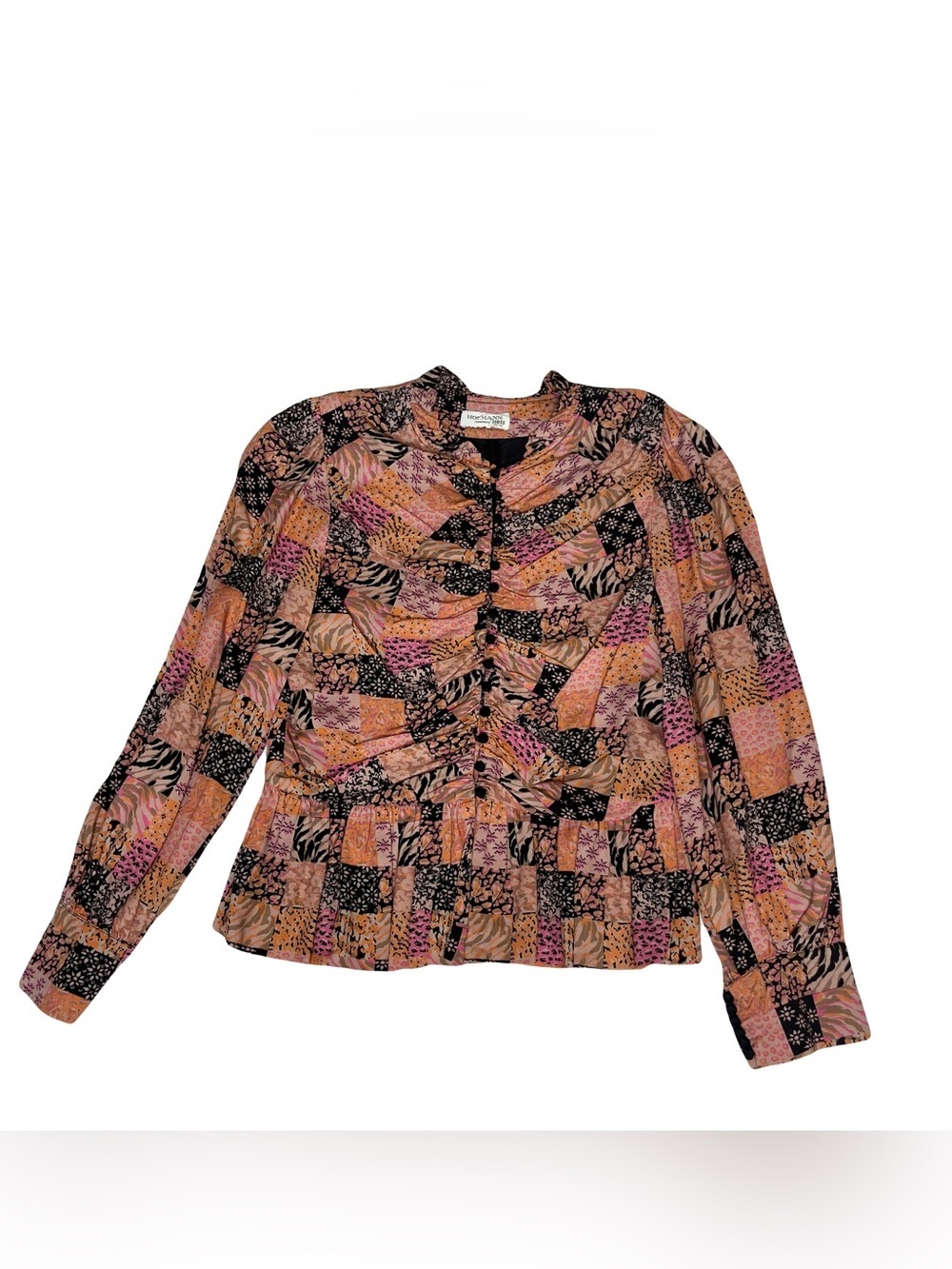Hofmann Copenhagen Patchwork Print Peplum Blouse Boho Romantic Cottagecore Top